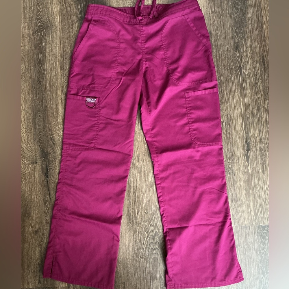Cherokee Burgundy Scrub Pants